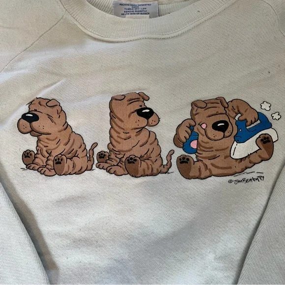 Vintage 1987 Shar Pei Dog Crewneck - Picture 2 of 4